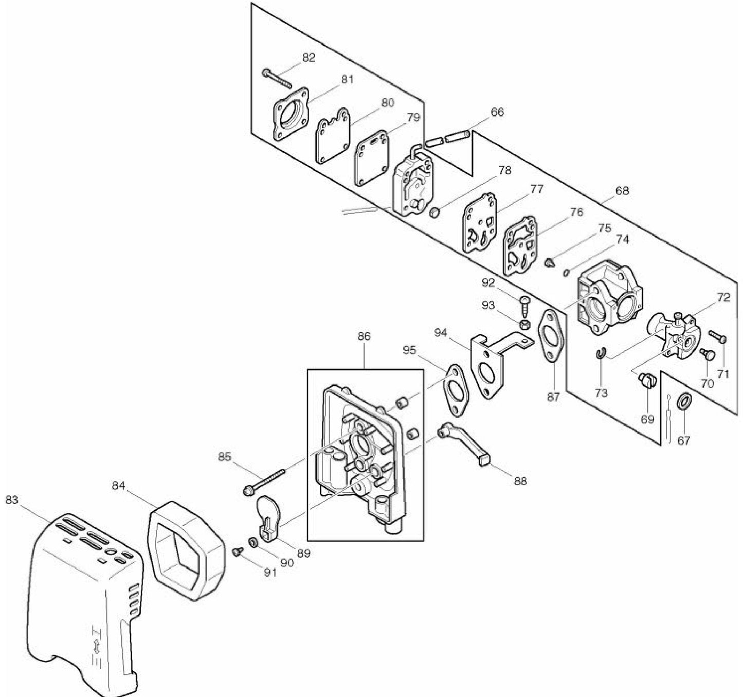 RBL250 Gas Blower Assembly Parts -2 by Makita