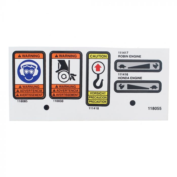 Decal Safety Sheet fits VP1030A Plate Tamper by Wacker Neuson 0118055, 5000118055