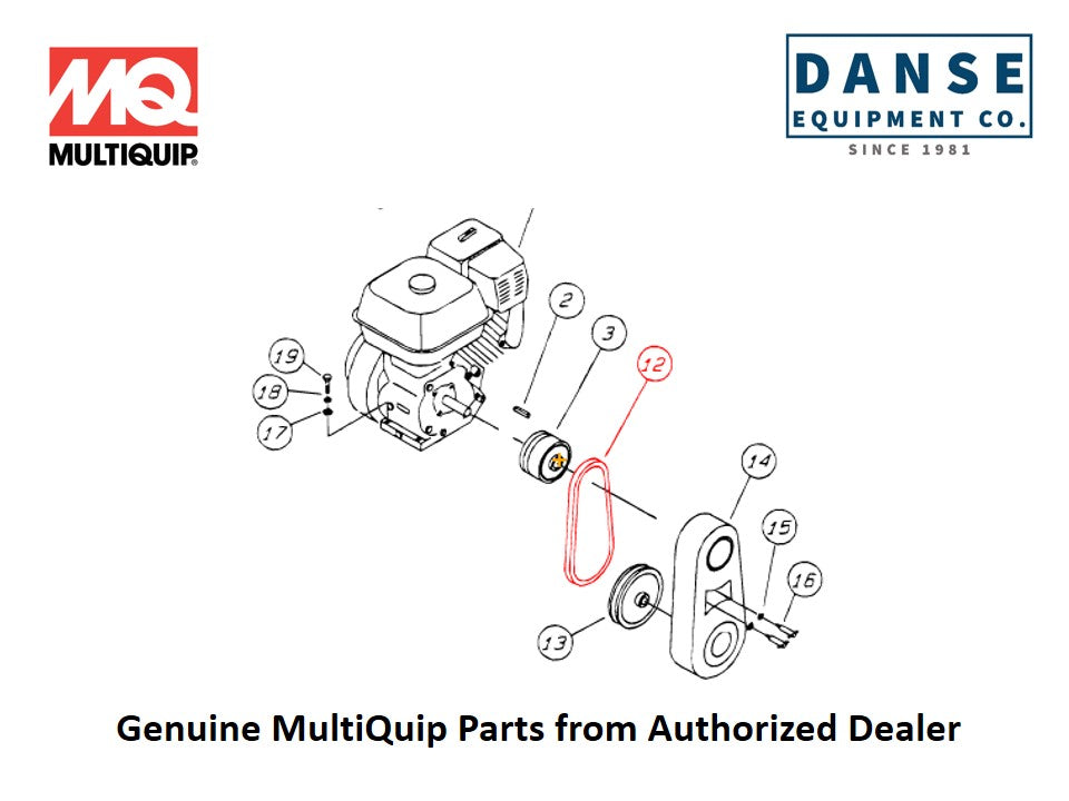 0261 Belt A-31 Gates HPII Only For B-Series Whiteman Walk-Behind Power Trowels By Multiquip