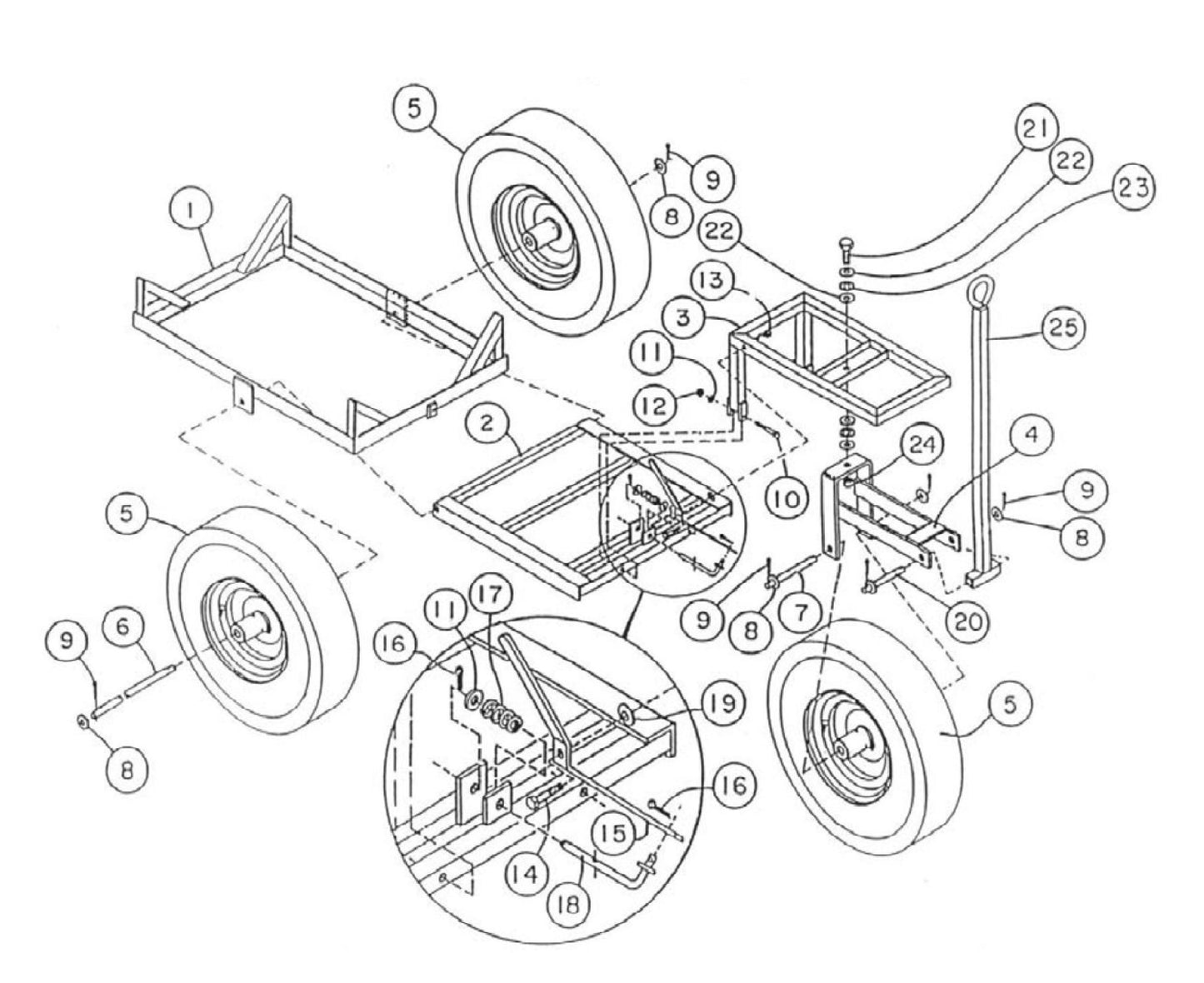 PS7560XL Tow Cart Assembly Parts