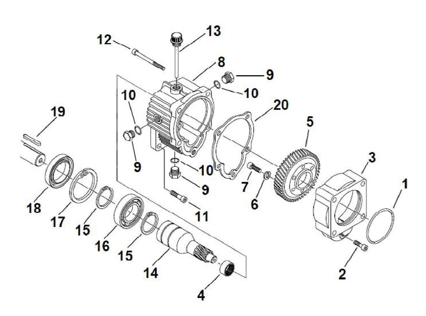 PS9910 Pump Gearbox Assembly Parts
