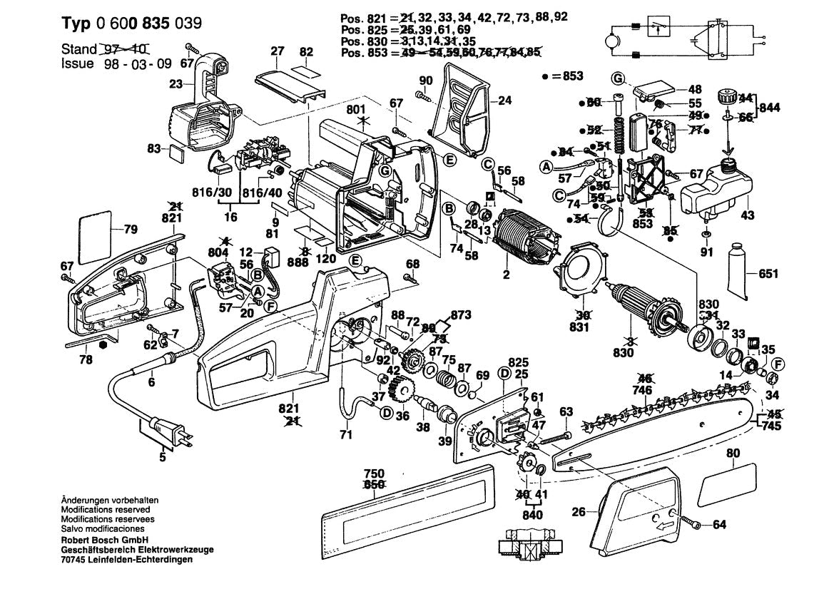 600835039 Bosch Saw Parts Diagram
