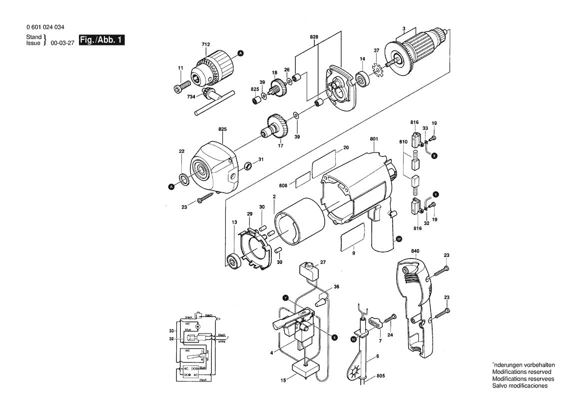 601025034 Bosch Electric Drill Parts Diagram