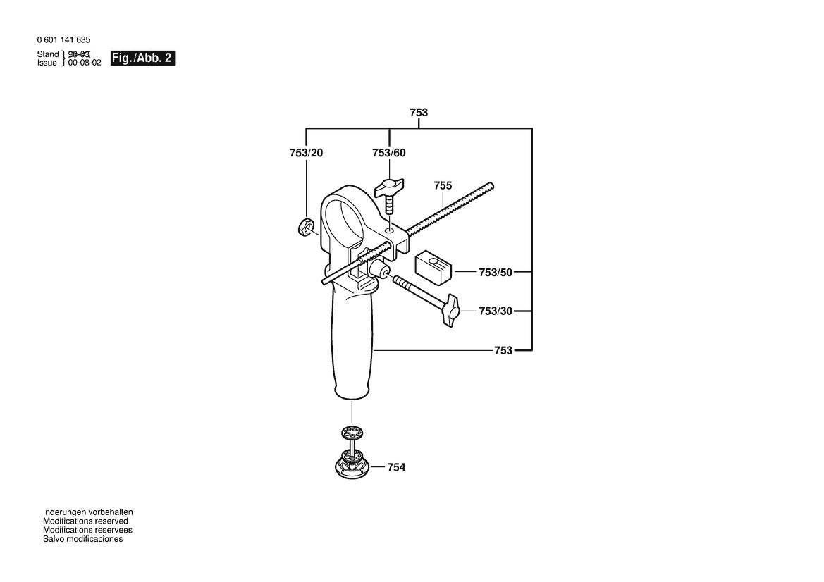 B6600 (0601141635) Bosch 1 Bosch Hammer Drill Parts Diagram