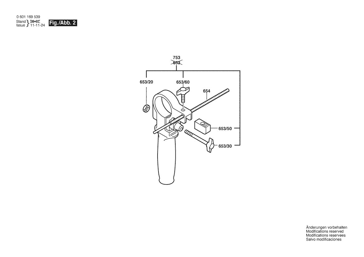 1169VSR (0601169539) Bosch 1 Bosch Electric Drill Parts Diagram