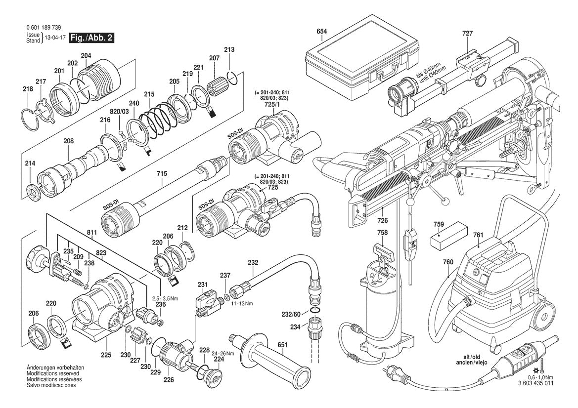 601189739 Bosch Electric Drill Parts Diagram