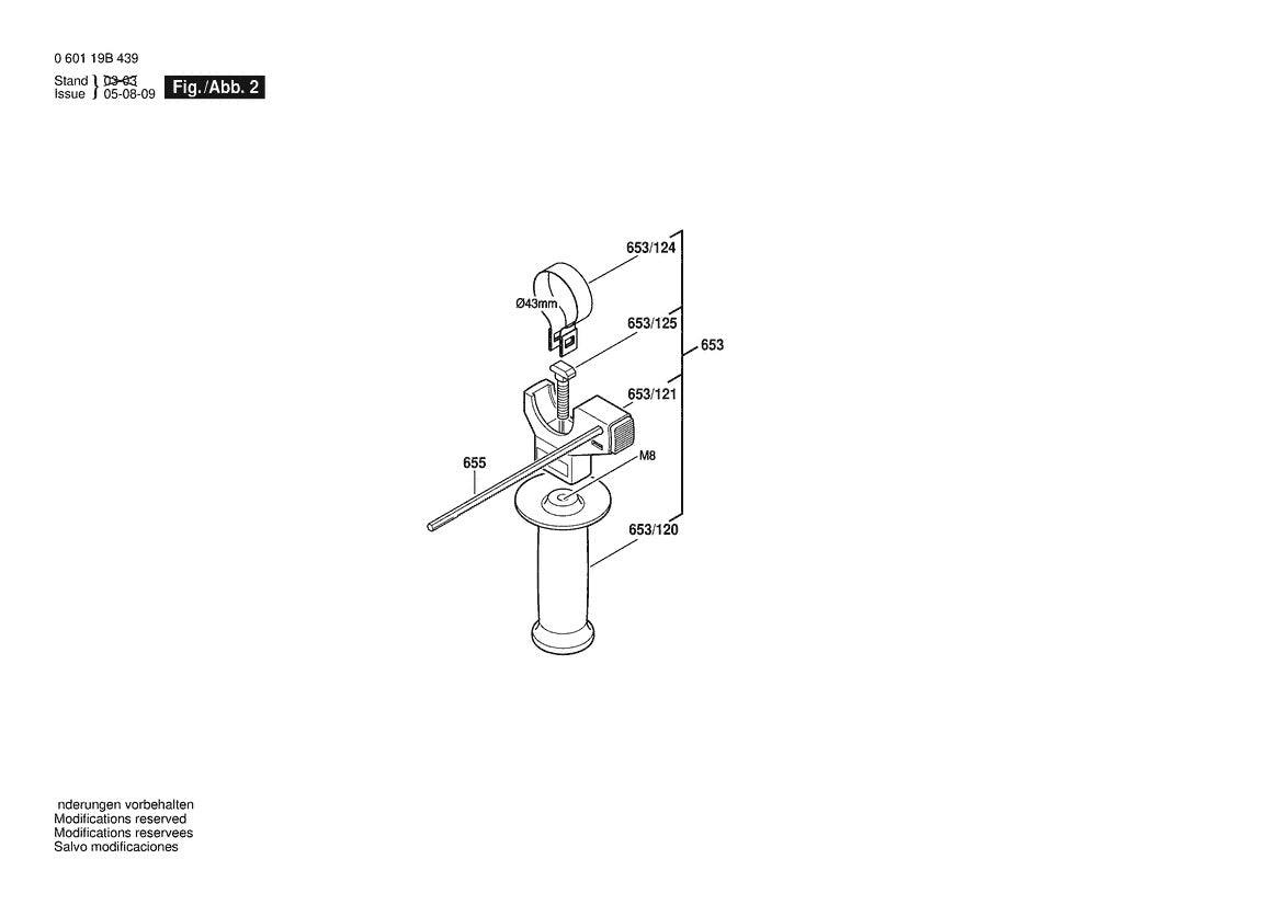 1199VSRK (060119B439) Bosch 1 Bosch Rotary Hammer Parts Diagram