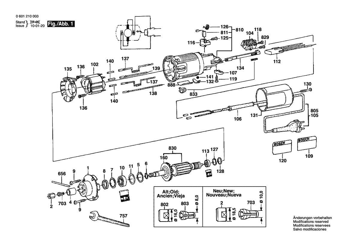 601210003 Bosch Grinder Parts Diagram