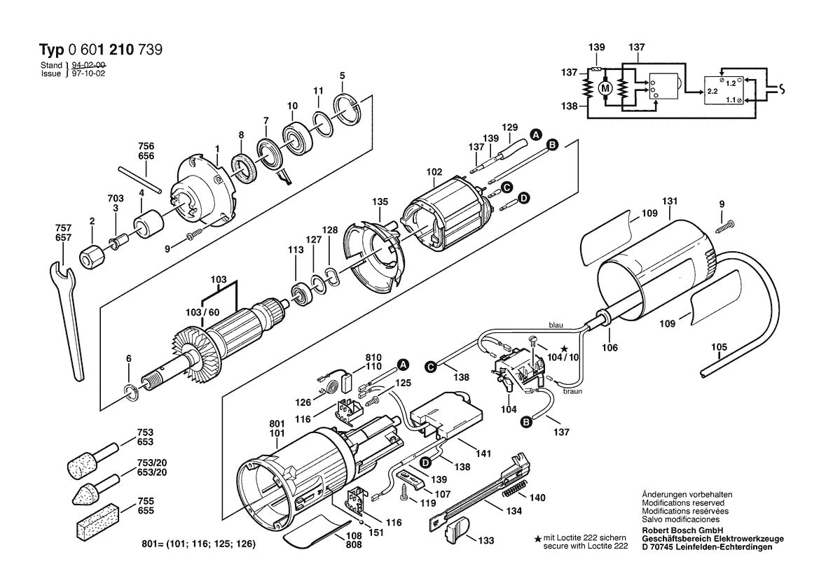 601210739 Bosch Grinder Parts Diagram