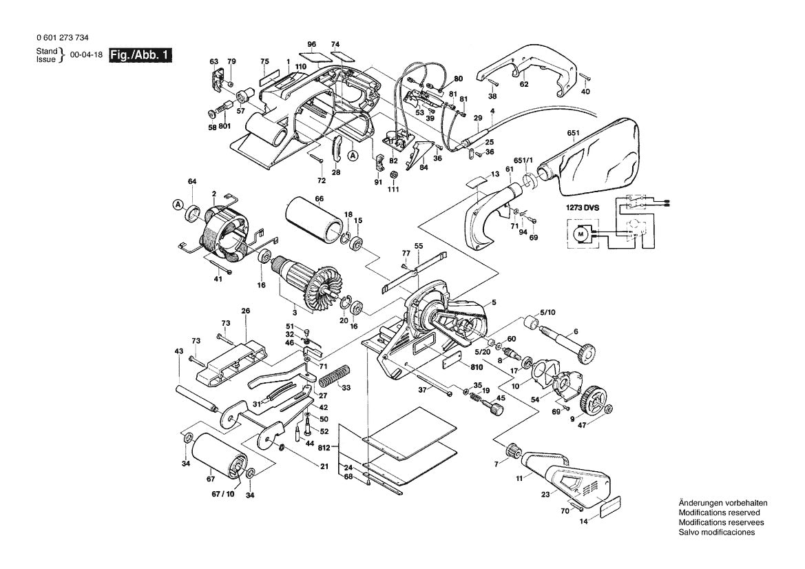 601273734 Bosch Sander Parts Diagram
