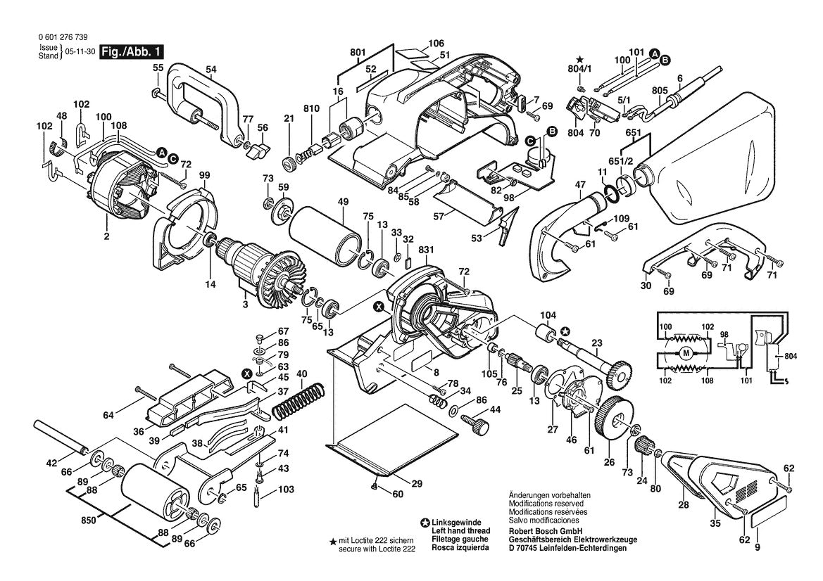 601276739 Bosch Sander Parts Diagram