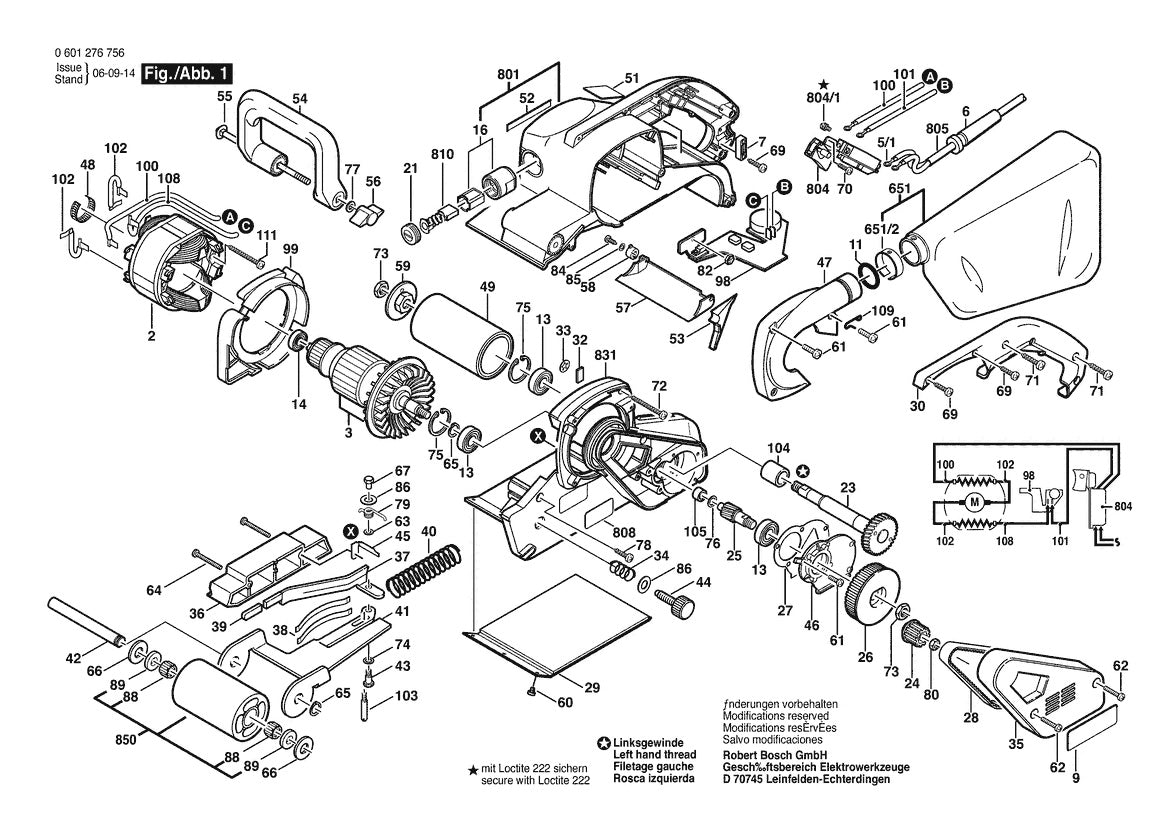 601276756 Bosch Sander Parts Diagram