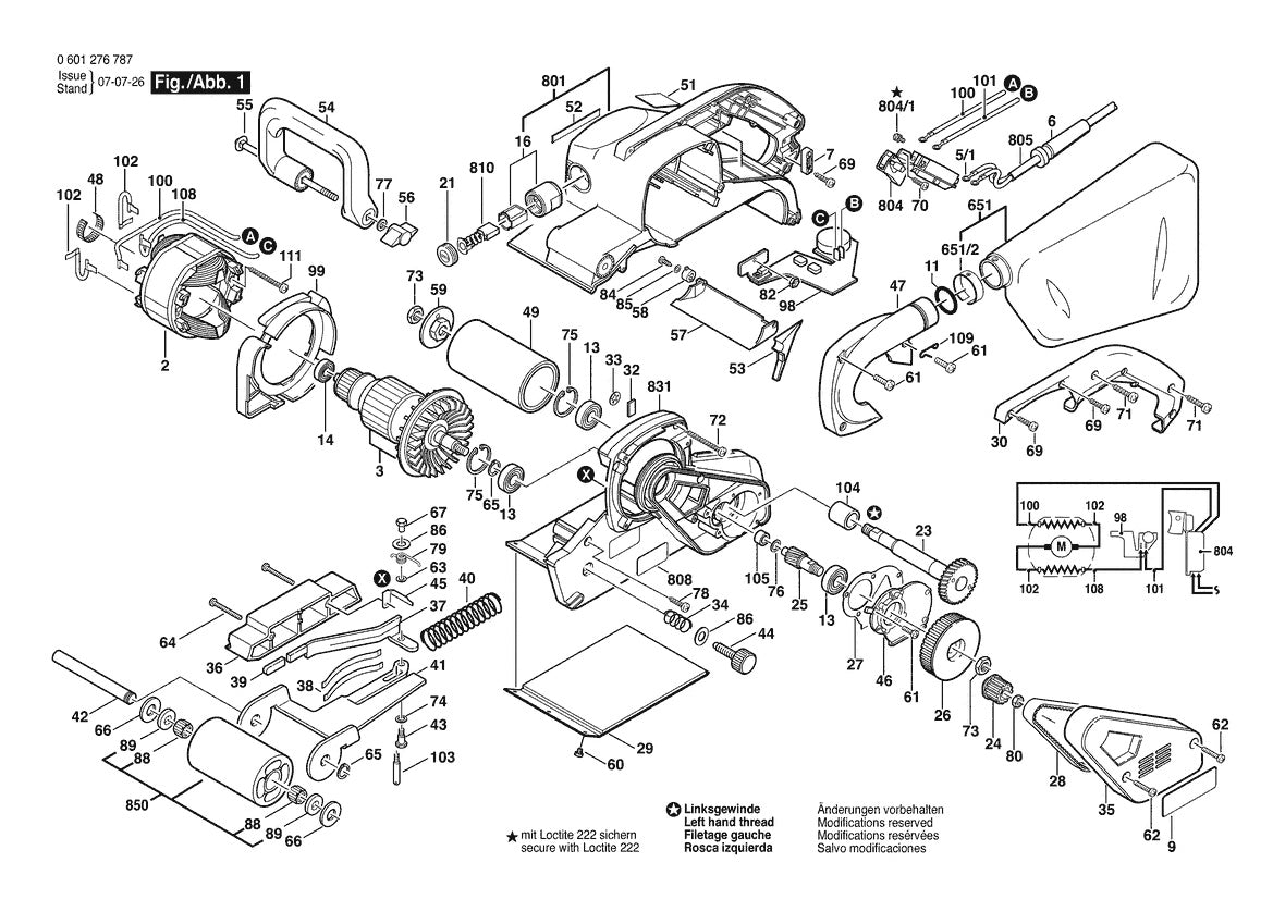 601276787 Bosch Sander Parts Diagram