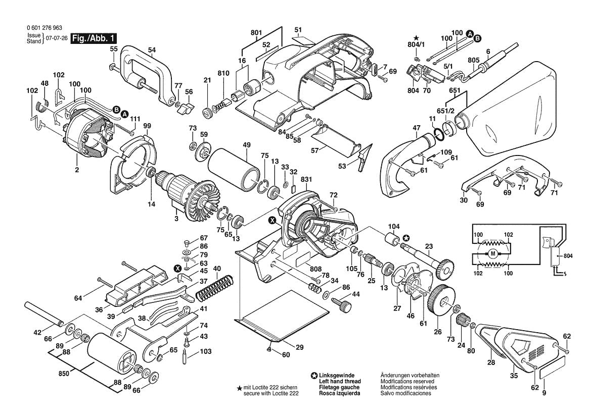 601276963 Bosch Sander Parts Diagram