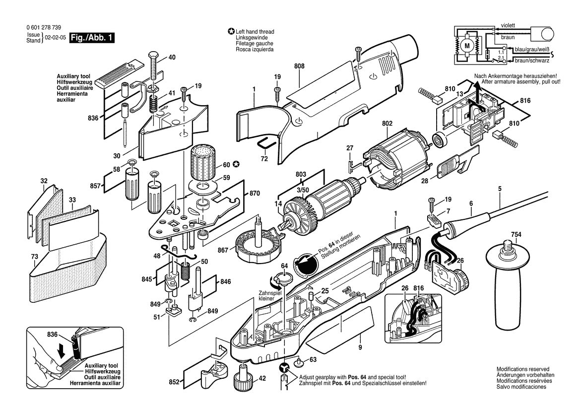 601278739 Bosch Sander Parts Diagram