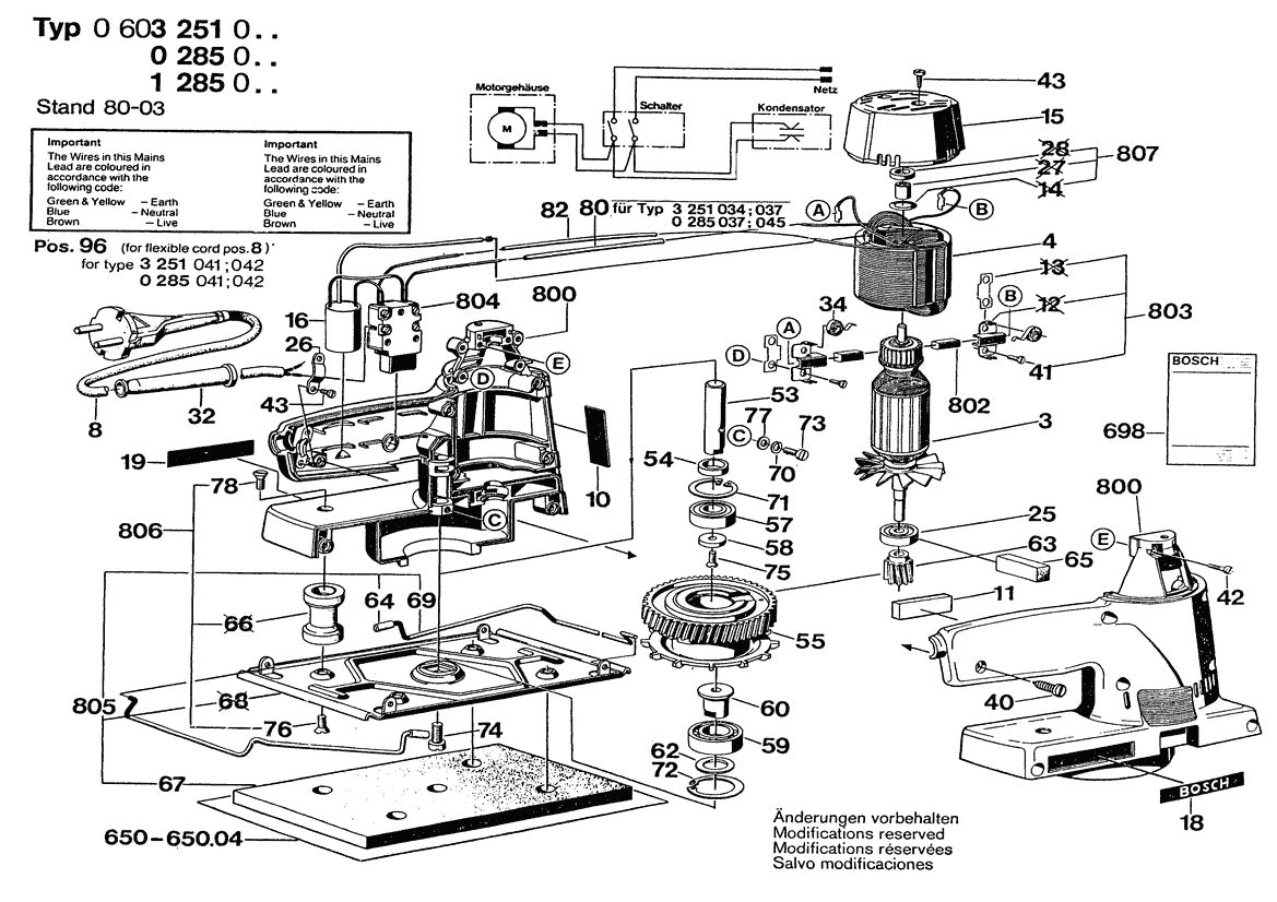 0601285039 Bosch Universal Orbital Sander Bosch Sander Parts Diagram