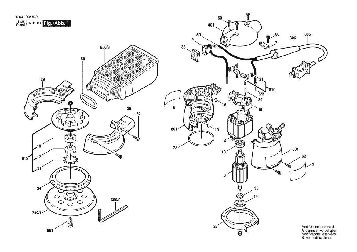 601295539 Bosch Sander Parts Diagram