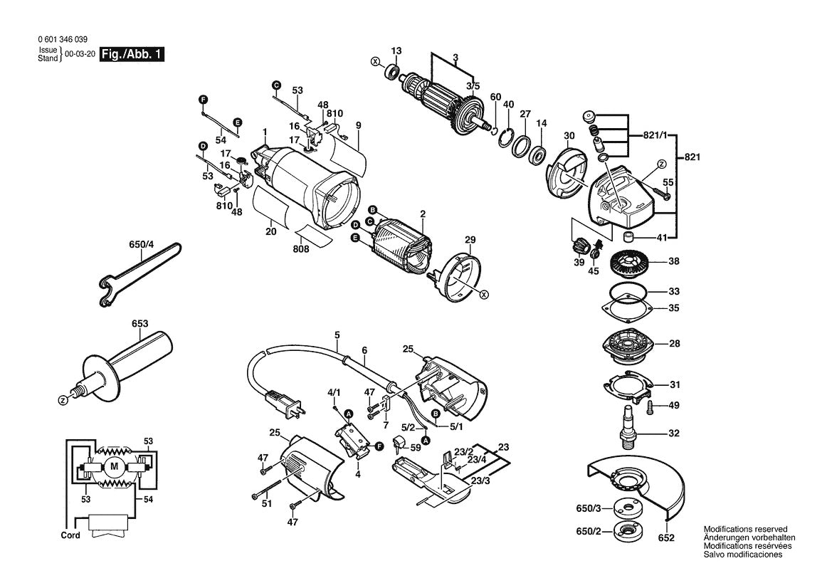 1346A (0601346039) Bosch 4-1 Bosch Grinder Parts Diagram