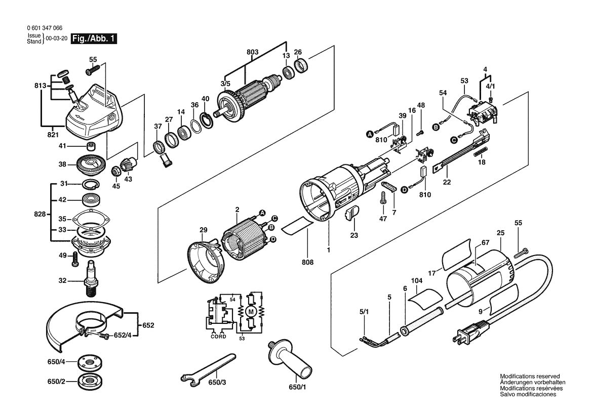 1347A (0601347066) Bosch 4-1 Bosch Grinder Parts Diagram