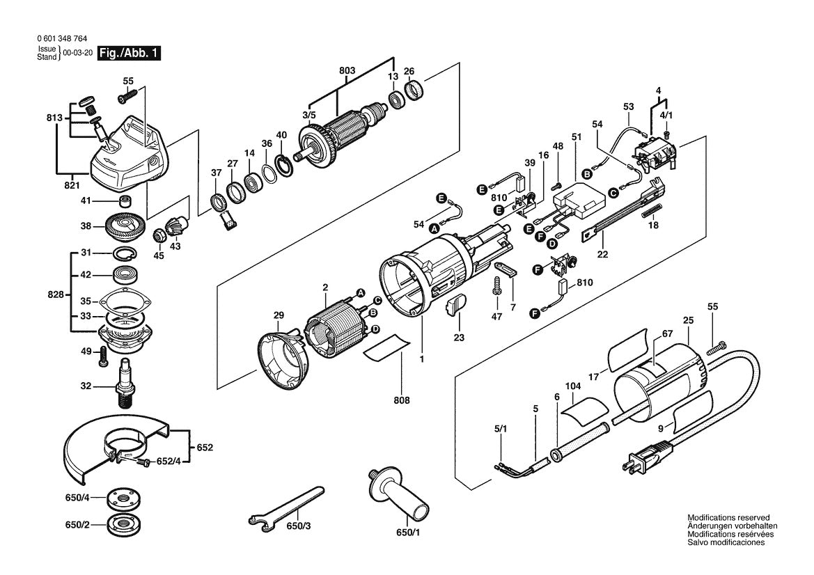 601348764 Bosch Grinder Parts Diagram