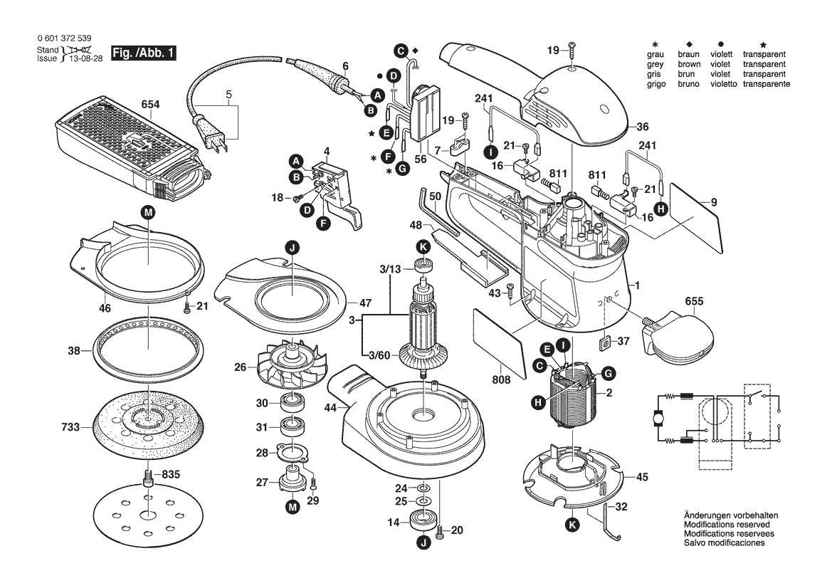 601372539 Bosch Sander Parts Diagram