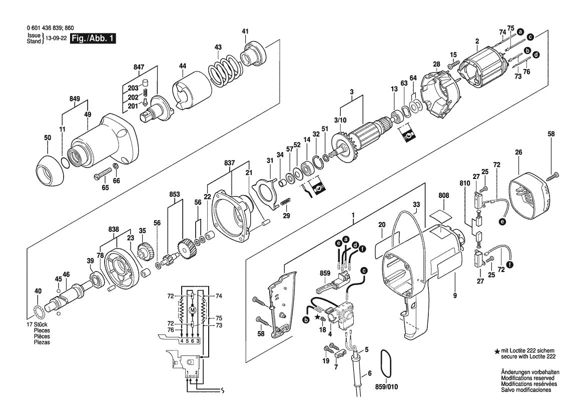 601436860 Bosch Impact Wrench Parts Diagram