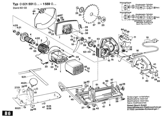 0601551061 Bosch Circular Hand Saw Parts Diagram
