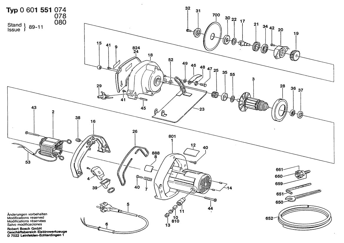 601551077 Bosch Saw Parts Diagram