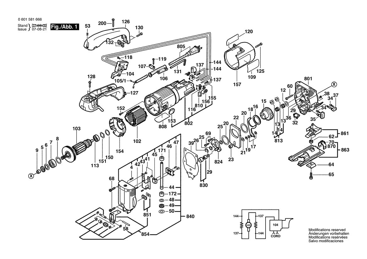 601581666 Bosch Jig Saw Parts Diagram