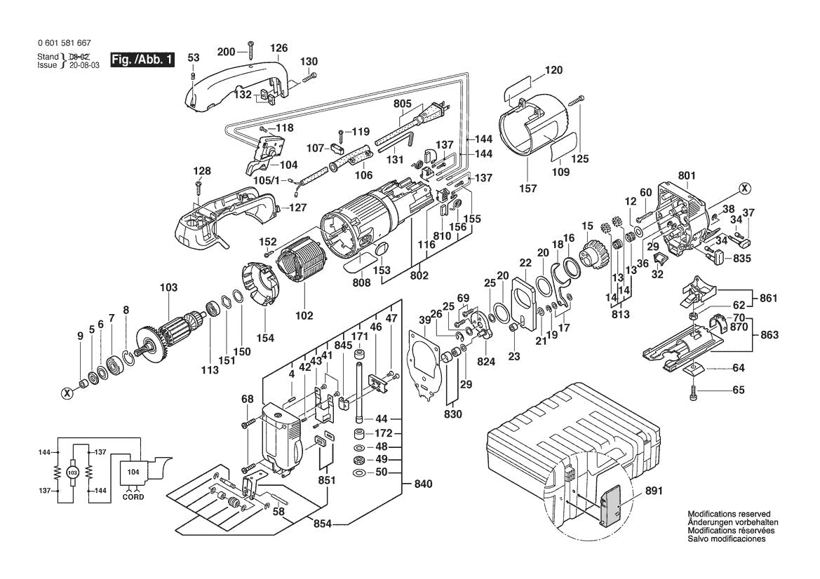 601581667 Bosch Jig Saw Parts Diagram