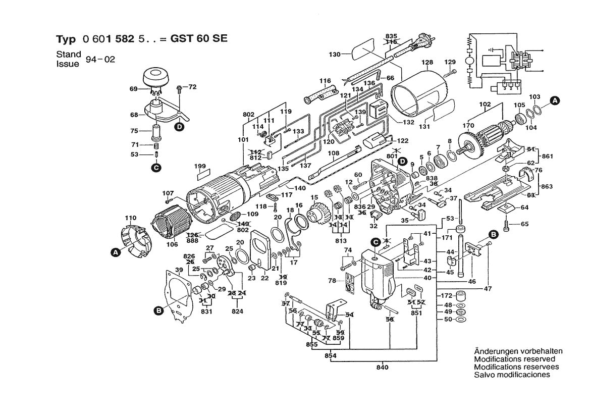 601582535 Bosch Jig Saw Parts Diagram