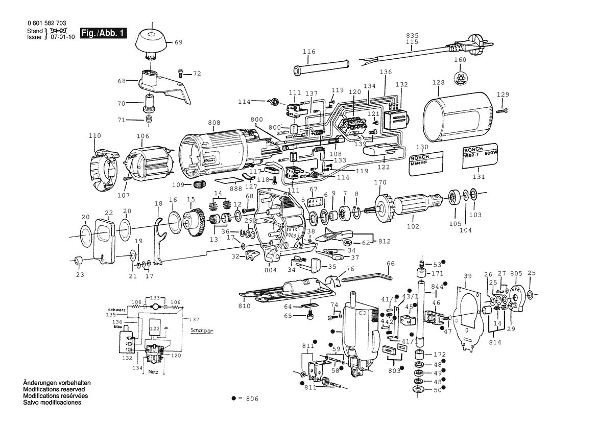 1582VS Bosch JigSaw Bosch Jig Saw Parts Diagram