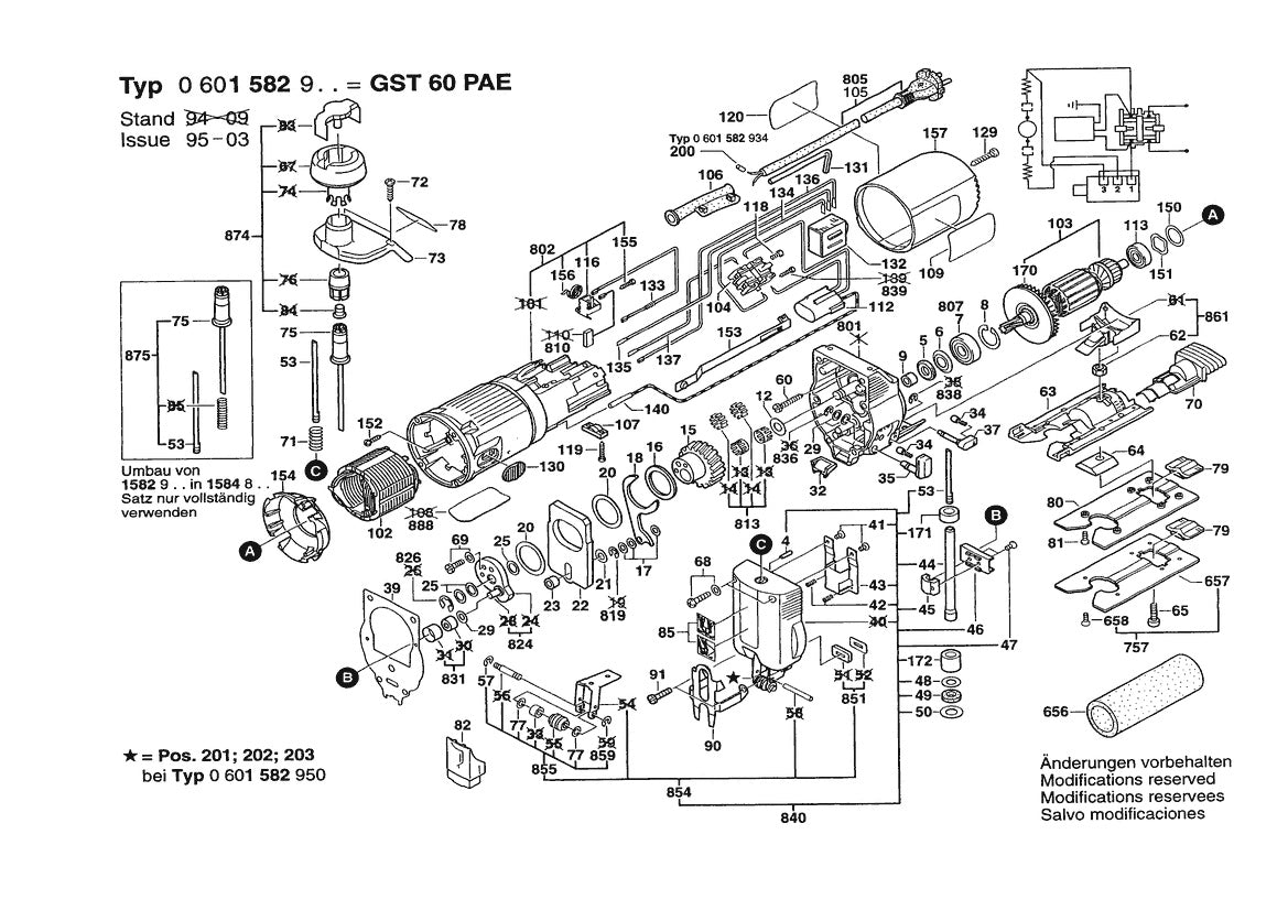 601582934 Bosch Jig Saw Parts Diagram