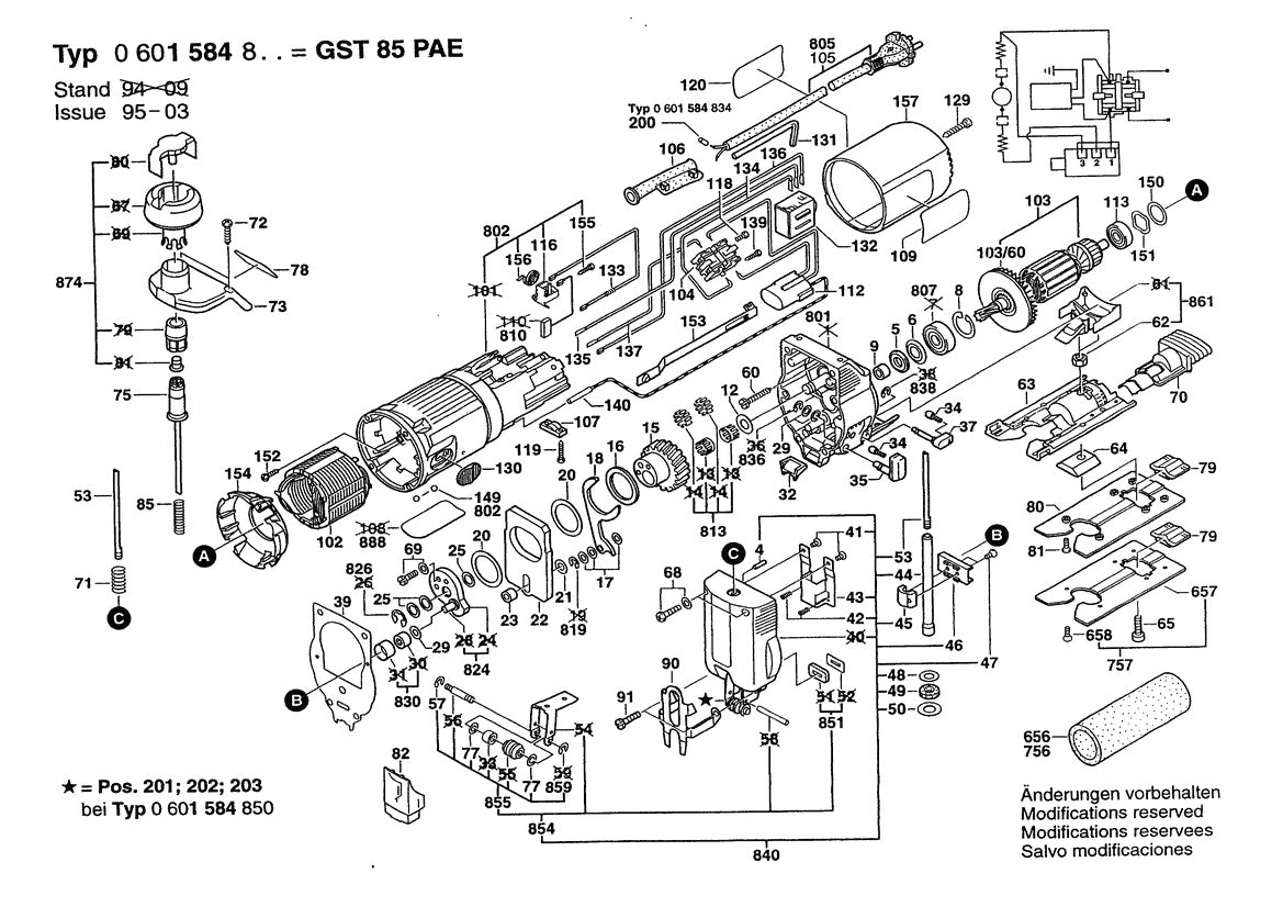 601584839 Bosch Jig Saw Parts Diagram