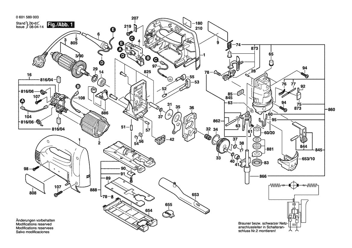 601589039 Bosch Jig Saw Parts Diagram