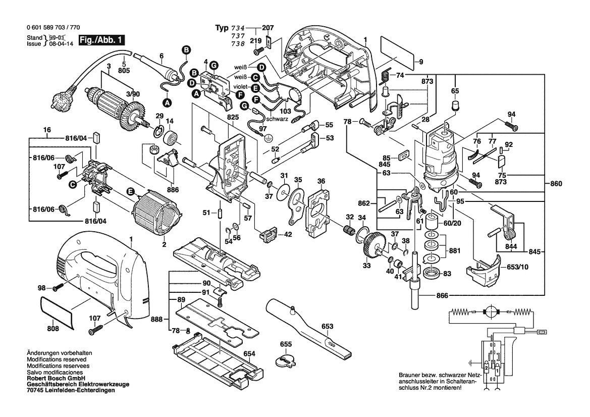 601589769 Bosch Jig Saw Parts Diagram