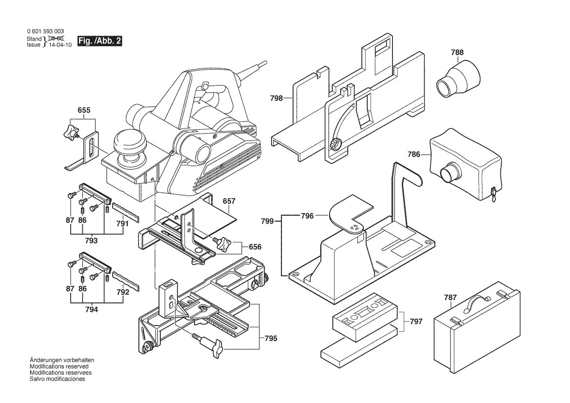 601593039 Bosch Planer Parts Diagram