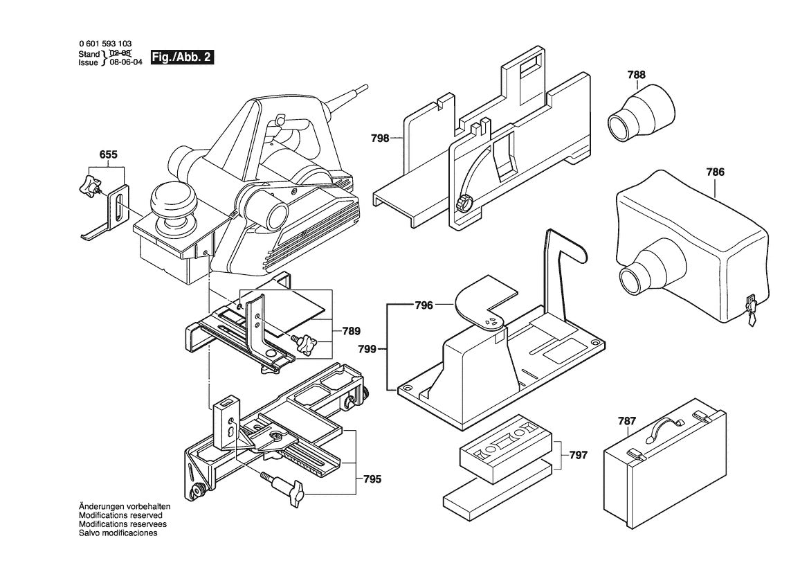 601593139 Bosch Planer Parts Diagram