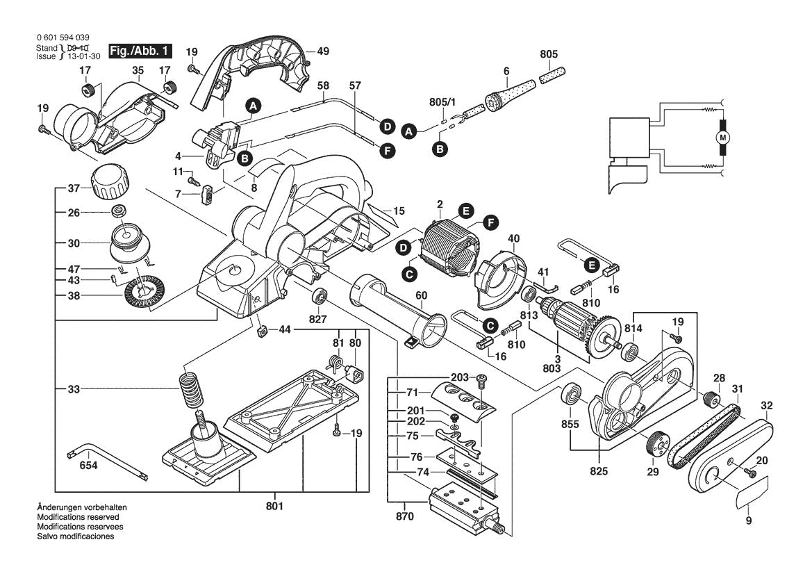 601594039 Bosch Planer Parts Diagram