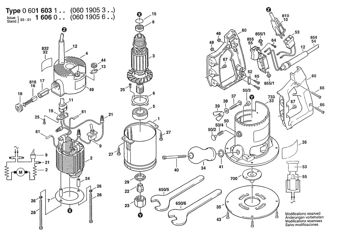 601603042 Bosch Router Parts Diagram