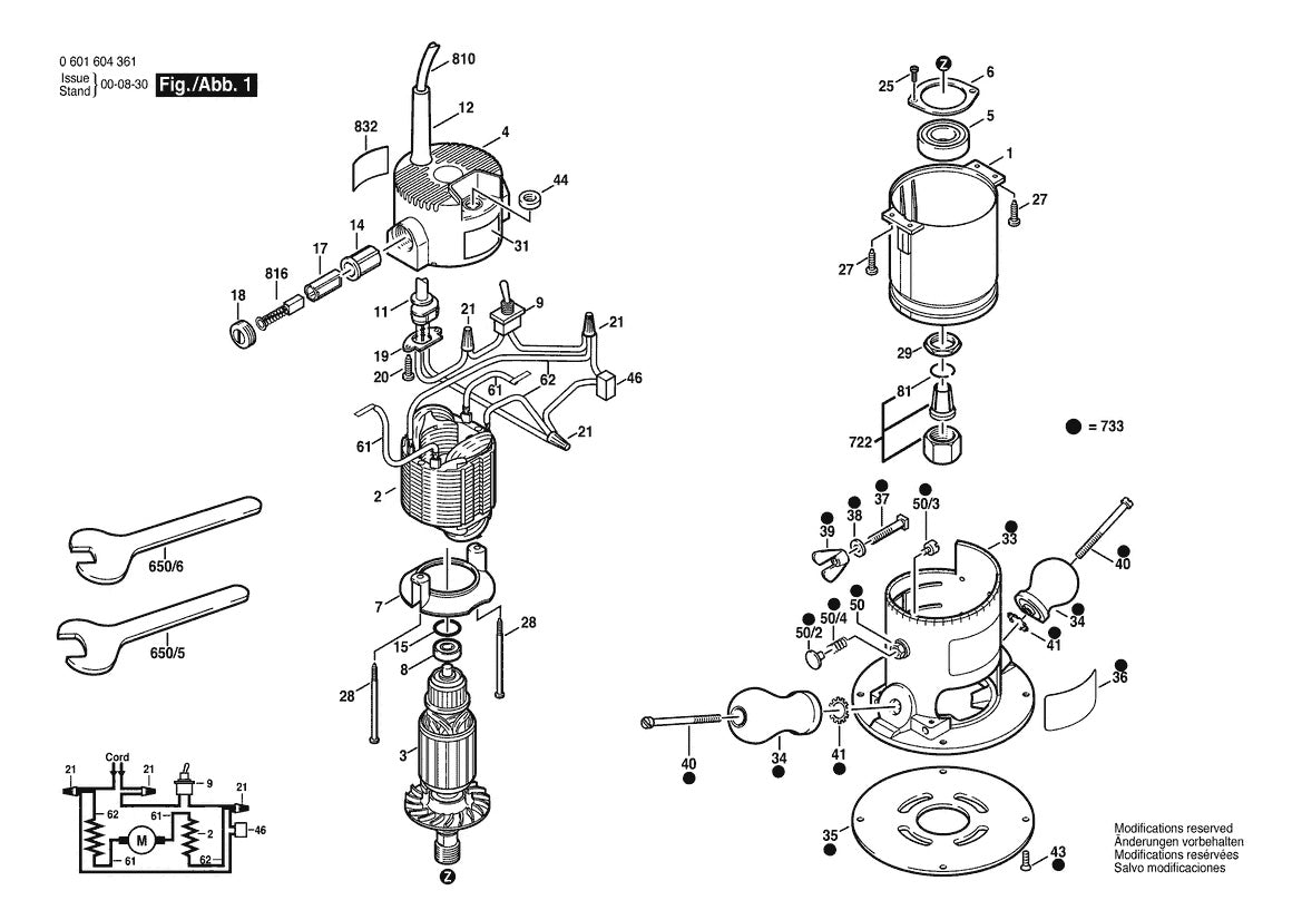 601604361 Bosch Router Parts Diagram