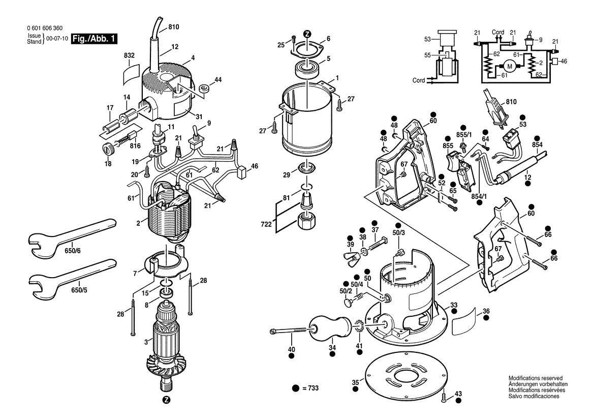 601606360 Bosch Router Parts Diagram