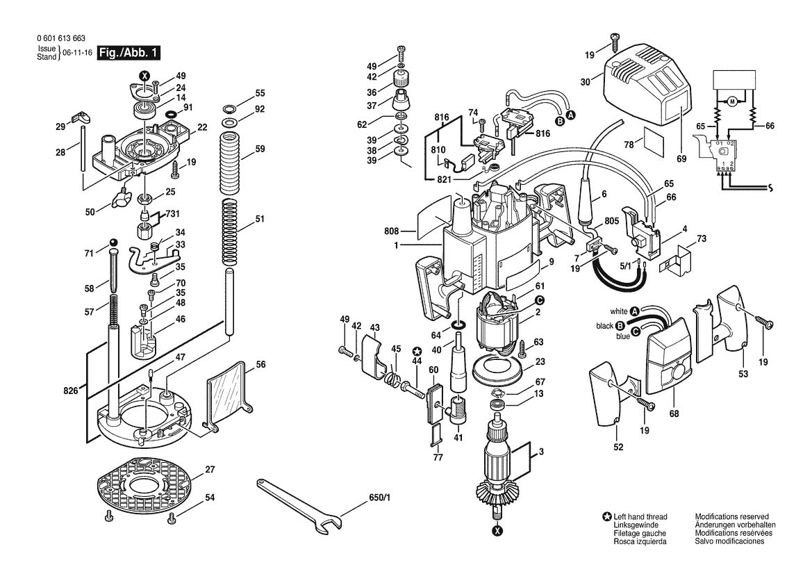 601613663 Bosch Router Parts Diagram
