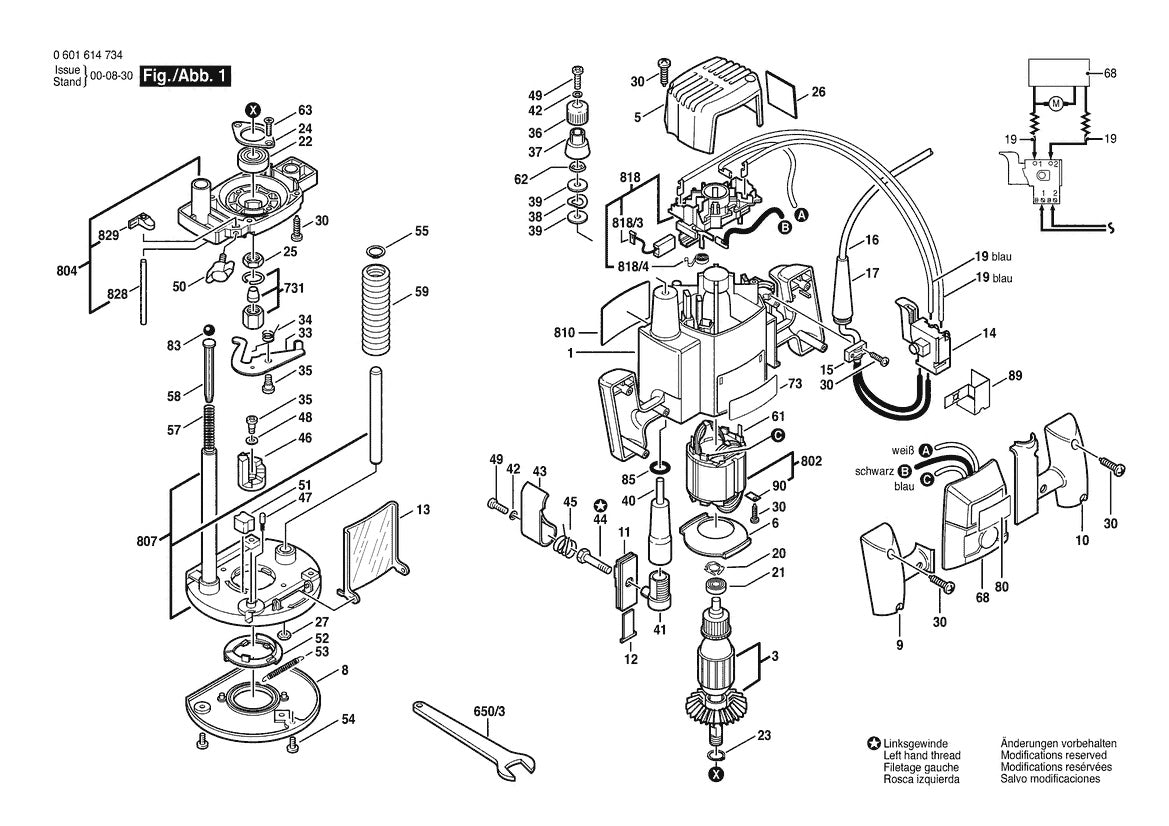 601614734 Bosch Router Parts Diagram
