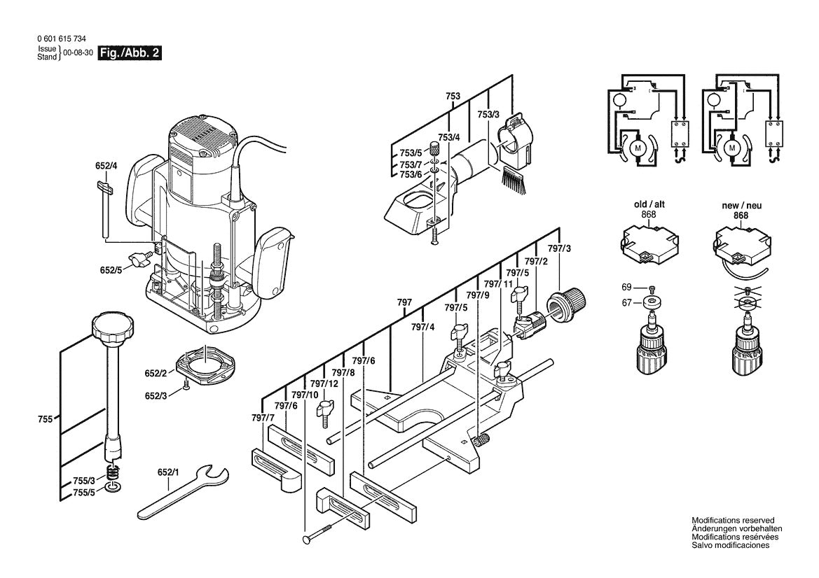 601615761 Bosch Router Parts Diagram