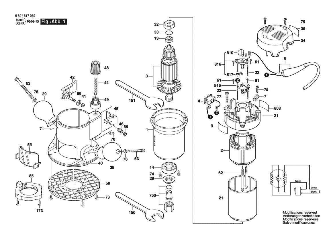 601617039 Bosch Router Parts Diagram