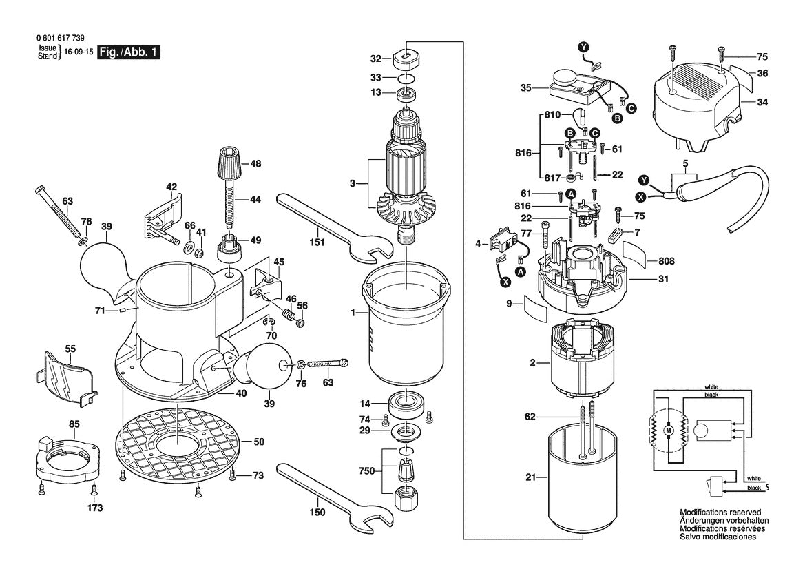 601617739 Bosch Router Parts Diagram