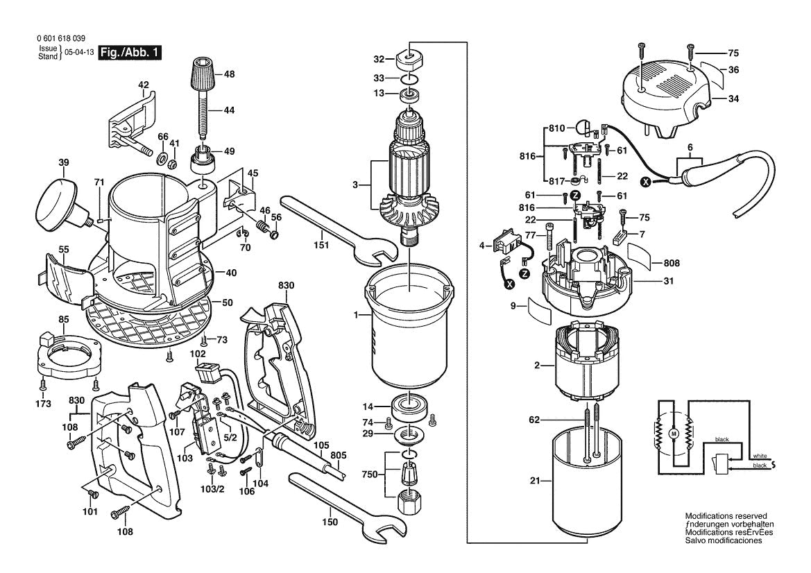 601618139 Bosch Router Parts Diagram