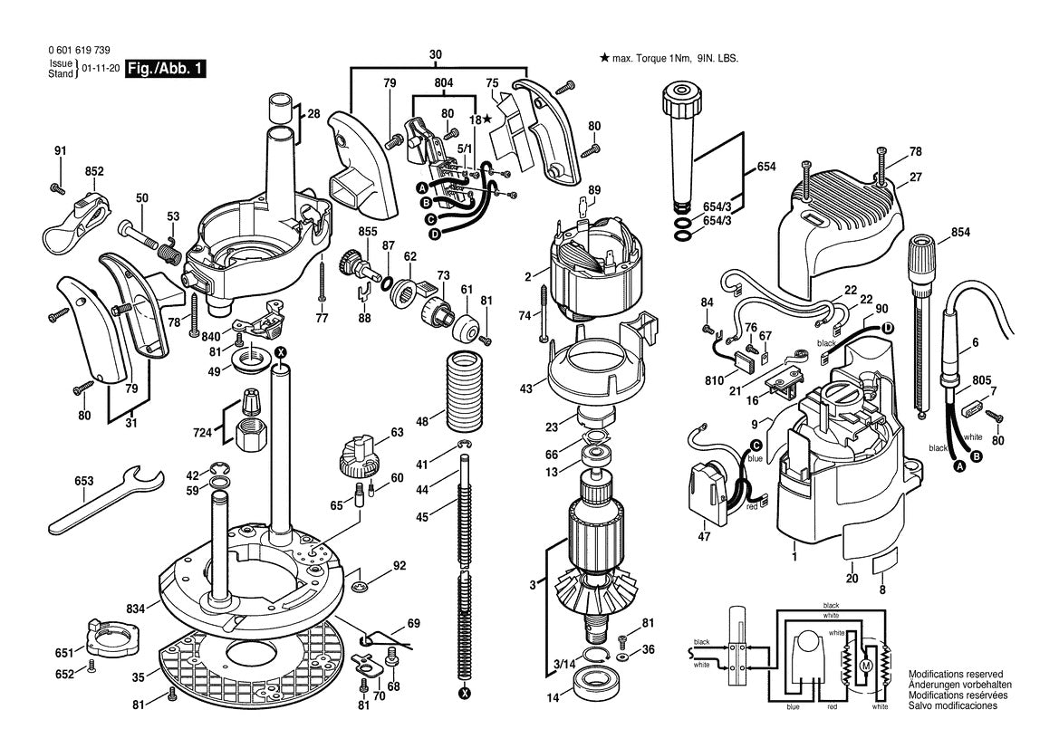 601619739 Bosch Router Parts Diagram