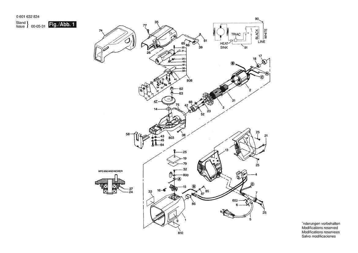 601632834 Bosch Reciprocating Saw Parts Diagram